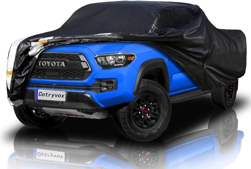 Cotryvox Toyota Tacoma Truck Cover Custom Fit 1995-2026 Xtra/Access/Double Cab SB (5'-6.125') with Door Zipper, 12 Layers Full Exterior Pickup Truck Cover Waterproof All Weather, Wind Dust Sun Protector. - Image 1